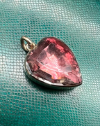 Foiled Rock Crystal Georgian Heart Pendant