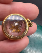 Rock Crystal and Gem Butterfly Pendant