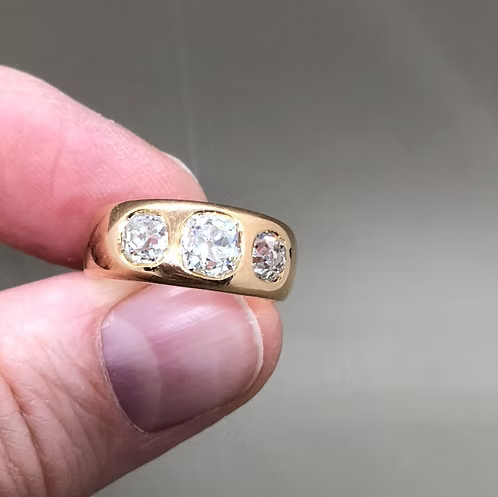 Old Cut Diamond 3 Stone