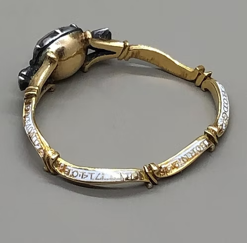 White enamel mourning ring for two members of the Hodge family