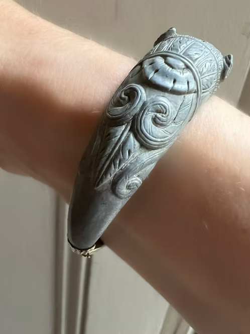 Grey Lava Carved Bracelet c.1820
