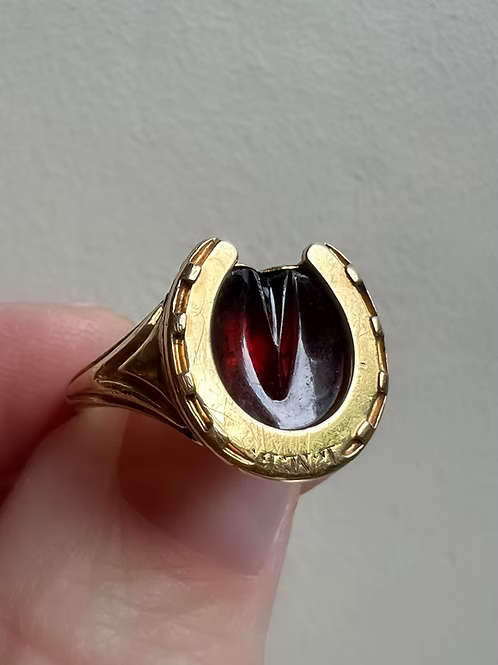 Victorian Garnet Horseshoe Ring
