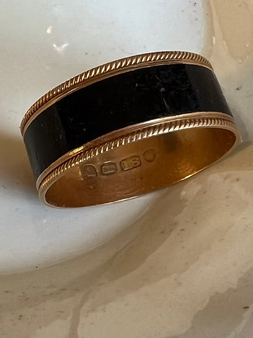Enamel Coffin Ring