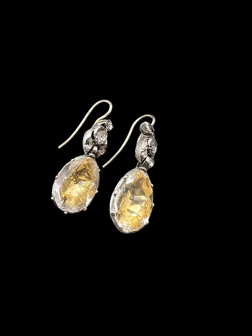 Foiled Georgian Rock Crystal Earrings