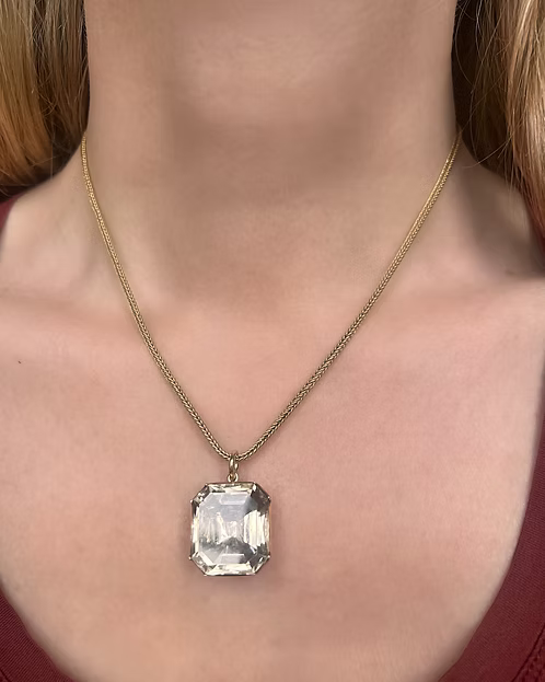 Georgian Foiled Rock Crystal Pendant