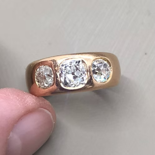 Old Cut Diamond 3 Stone