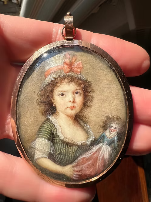 Portrait Miniature Girl with her Doll