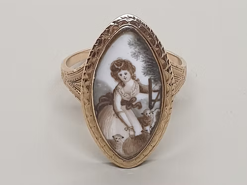 Navette sepia ring c.1790