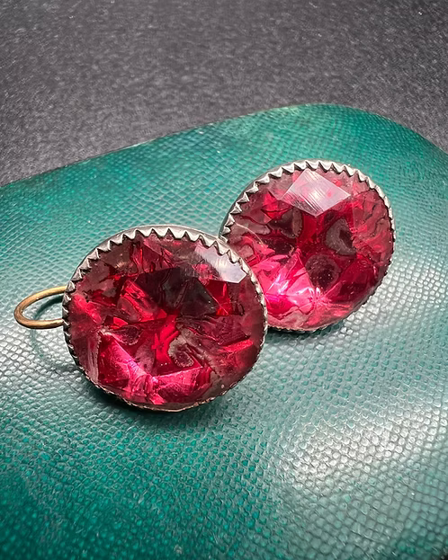 Georgian Pink Paste Earrings