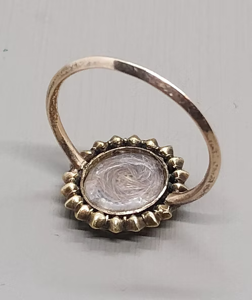 Georgian Garnet Halo Mourning Ring