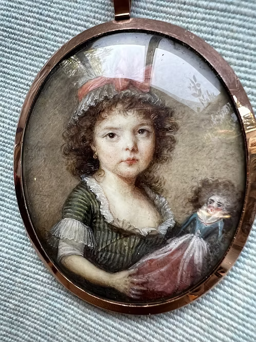 Portrait Miniature Girl with her Doll