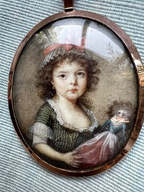 Portrait Miniature Girl with her Doll