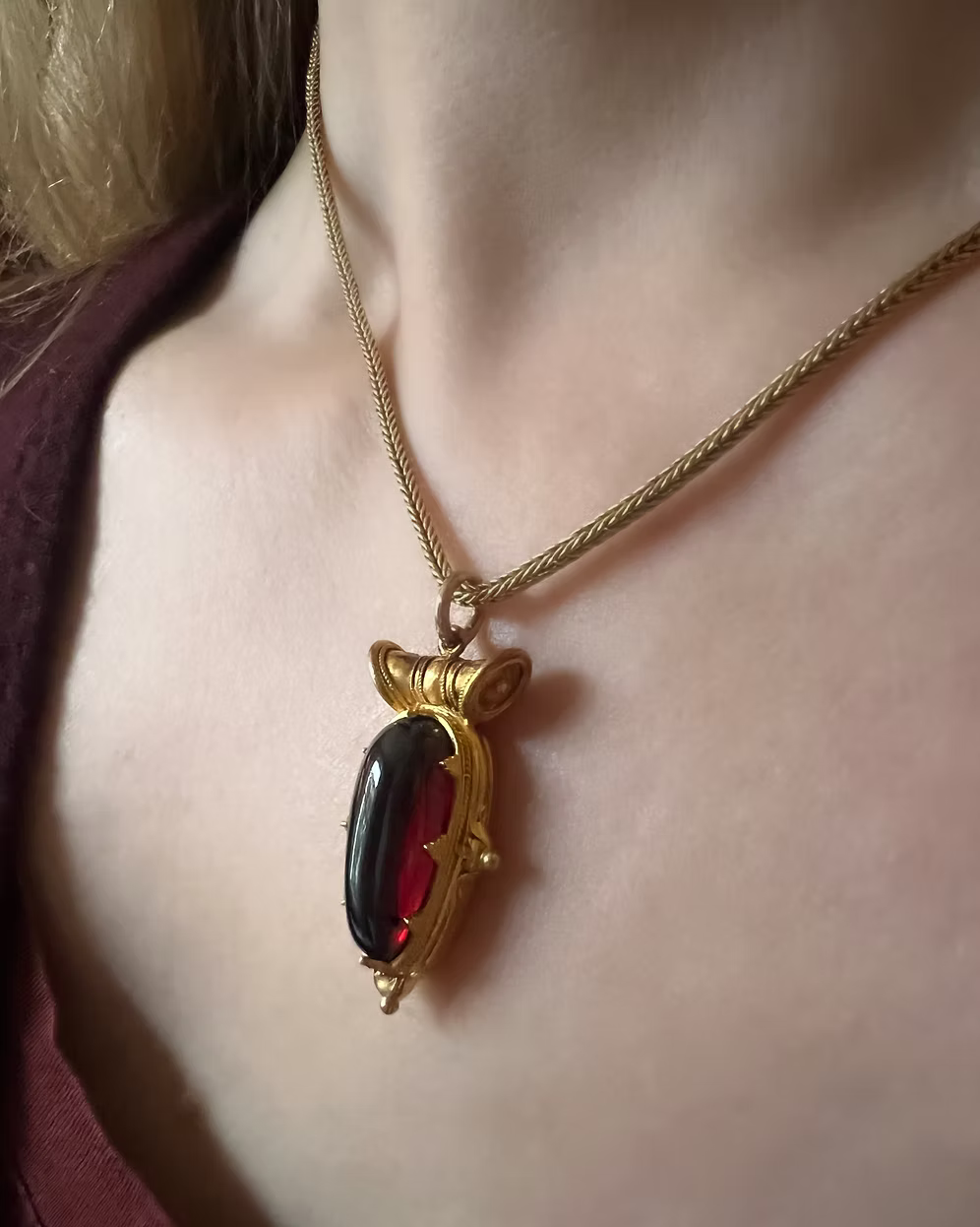Archeological Revival Garnet Pendant