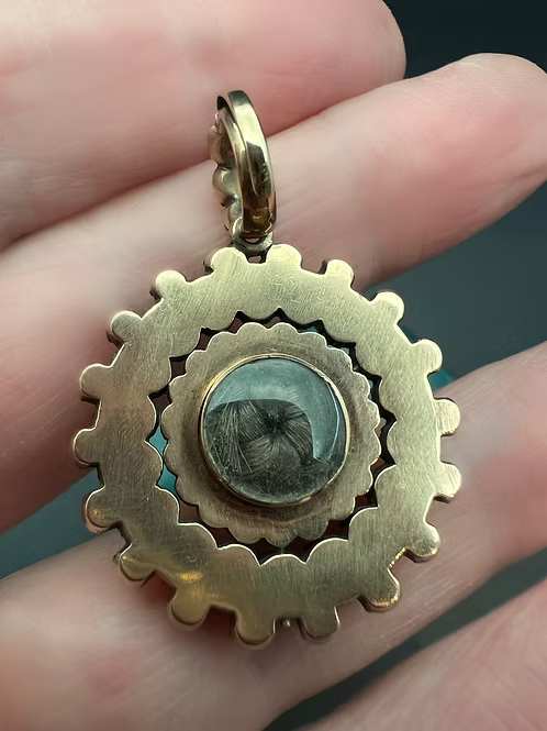 Georgian Ruby and Pearl Sentimental Pendant