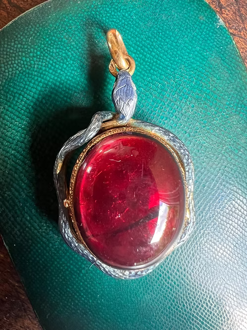 French Enamel Snake Pendant