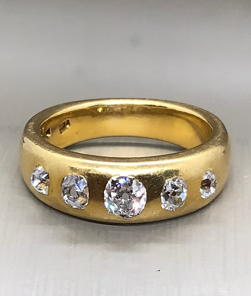 Victorian Diamond Flush-Set Rin