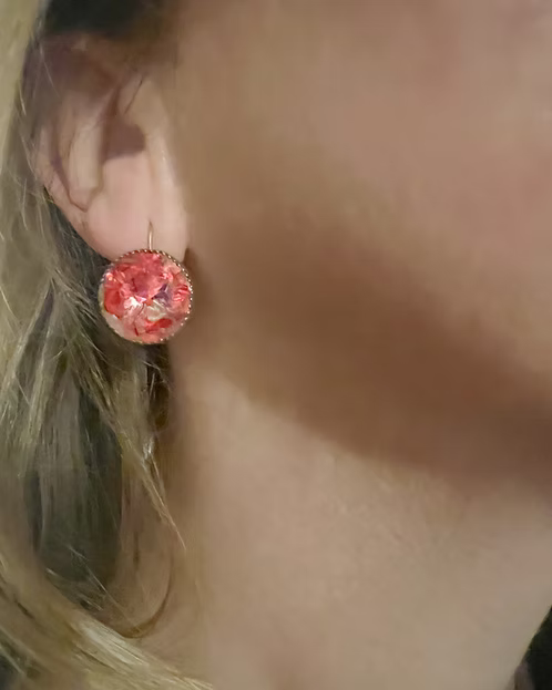 Georgian Pink Paste Earrings