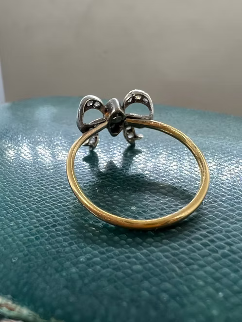 Old Cut Diamond Bow Ring