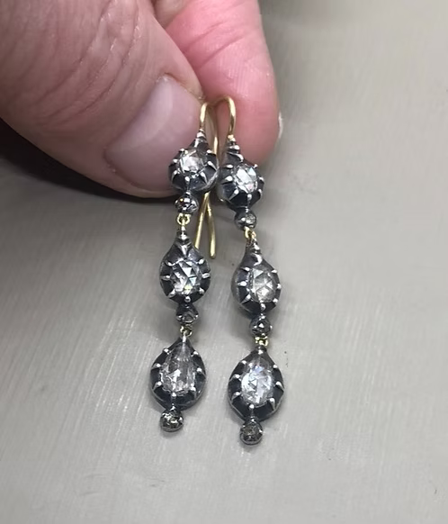 Rose-diamond Triple Teardrops