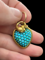 Pavé Turquoise Heart and Serpent Pendant