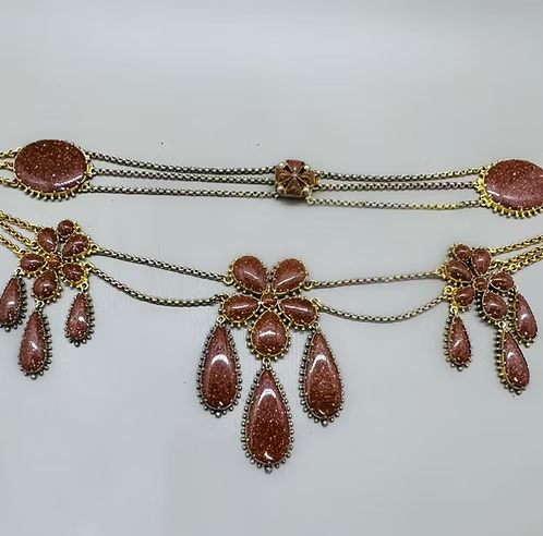 Aventurine Georgian Pansy Necklace