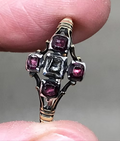 Table-cut diamond and Garnet Cruciform