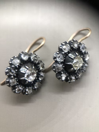 Early Victorian diamond cluster earrings