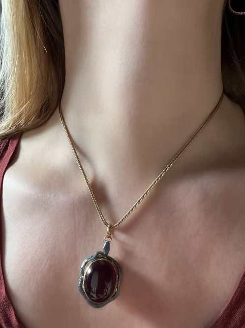 French Enamel Snake Pendant