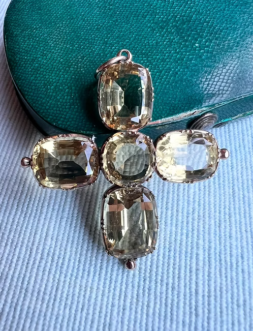 Victorian Citrine Cross