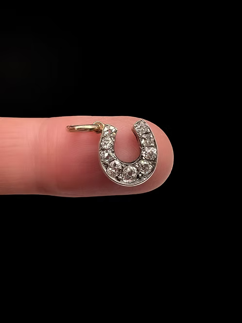 Old Cut Diamond Horseshoe Pendant