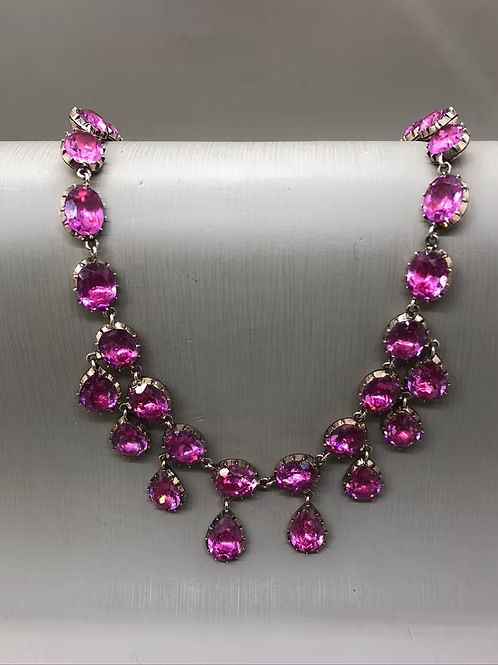 Stunning Magenta Pink Paste Necklace