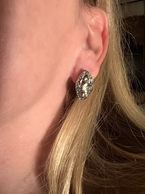 Georgian Paste Navette Earrings