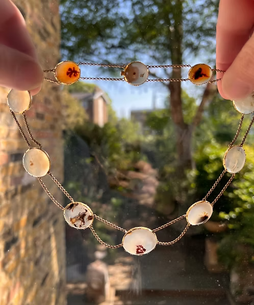 Moss Agate Esclavage Necklace