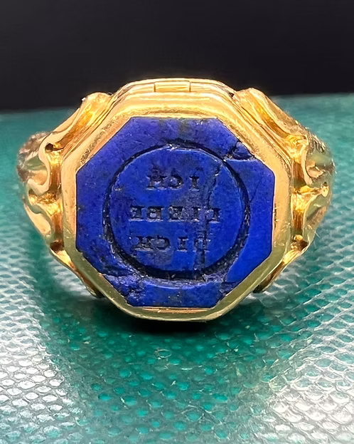 Lapis Signet Locket Ring