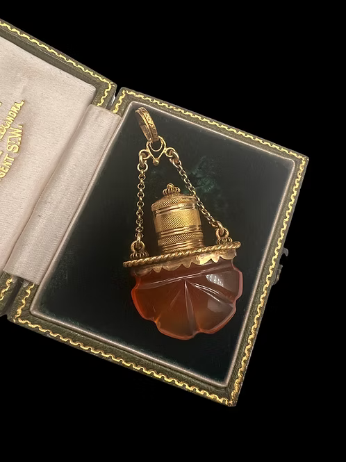 Regency Carnelian Scent Bottle Pendant
