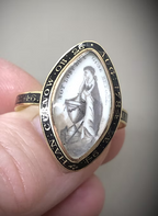 Navette Sepia ring for two sisters 1784 Not Lost but Gone Before