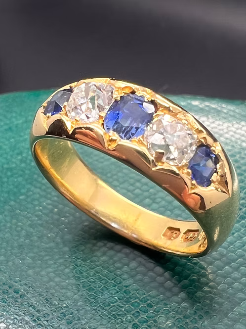 Sapphire and Old Cut Diamond Gypsy