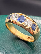 Sapphire and Old Cut Diamond Gypsy