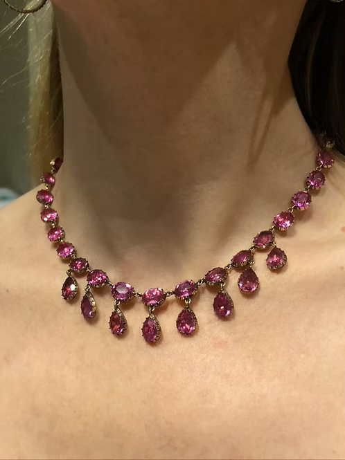 Stunning Magenta Pink Paste Necklace