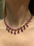 Stunning Magenta Pink Paste Necklace