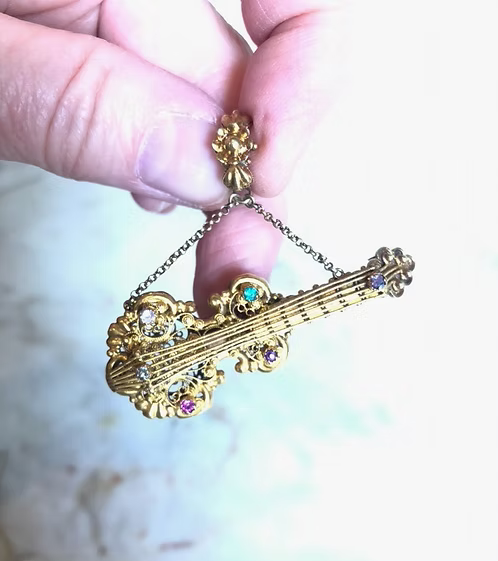 Georgian Acrostic Guitar Pendant
