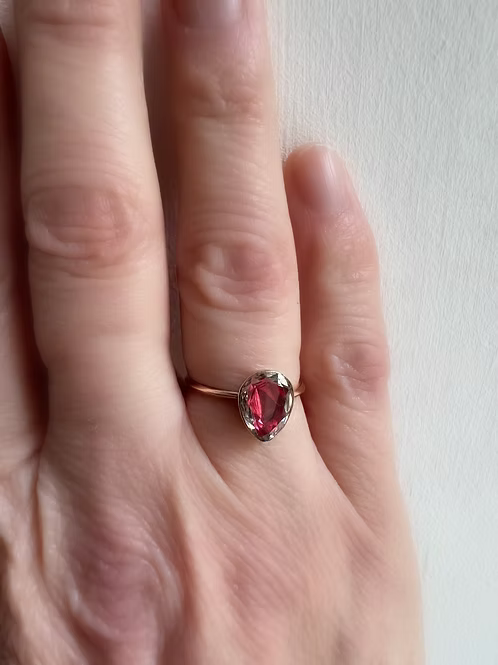 Rock Crystal Heart ring