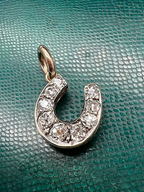Old Cut Diamond Horseshoe Pendant