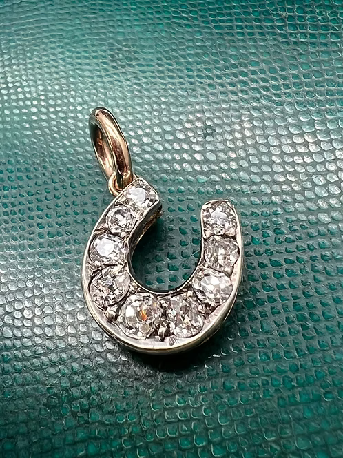Old Cut Diamond Horseshoe Pendant
