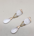 Carved chalcedony shell earrings