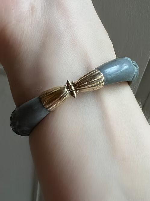 Grey Lava Carved Bracelet c.1820