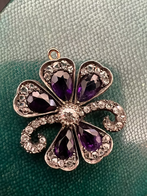 Amethyst and Diamond Flower