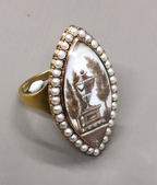 Sepia Mourning Ring 1784