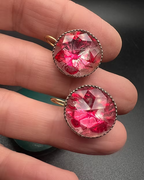 Georgian Pink Paste Earrings