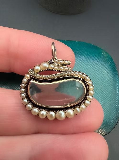 Pearl Georgian Ourobous Locket